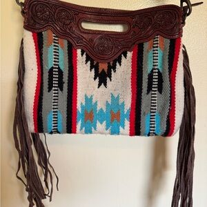 American Darling Saddle Blanket Fringe Crossbody Purse